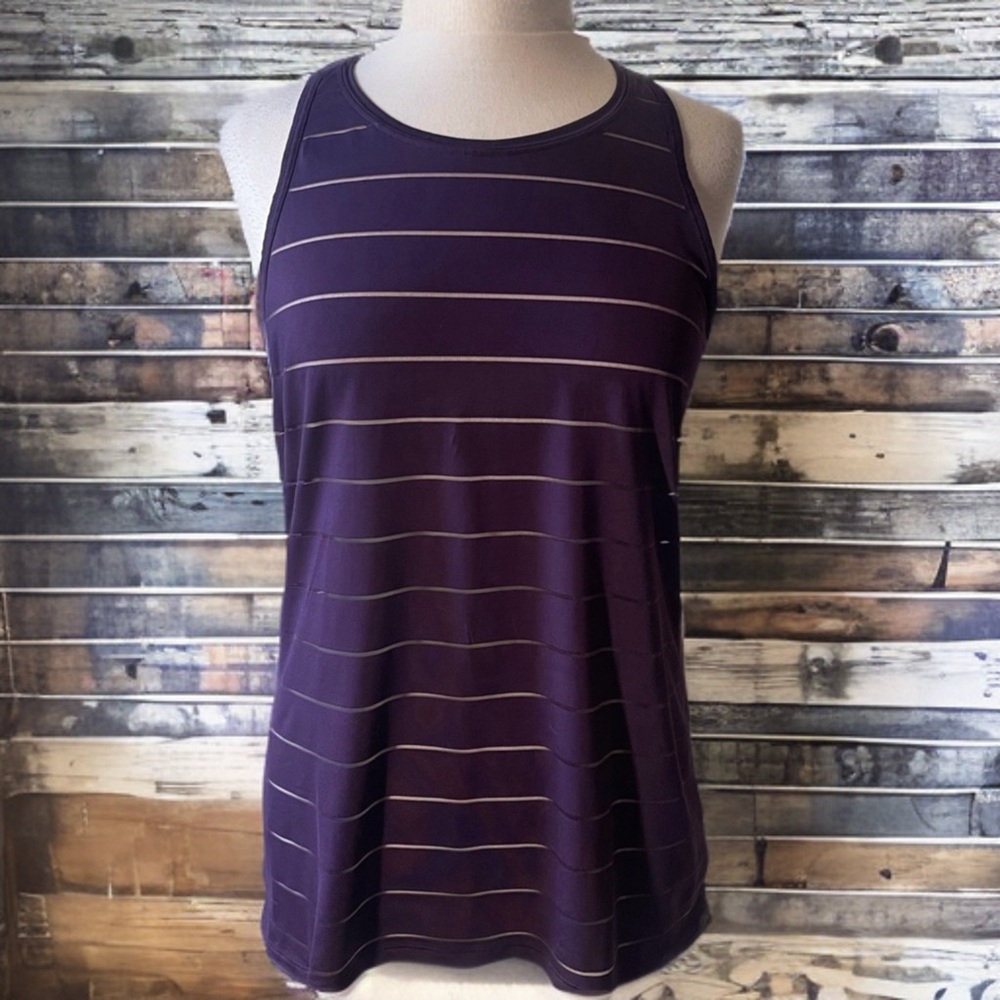Athleta Sheer Lines Racer back PurpleTank Top
